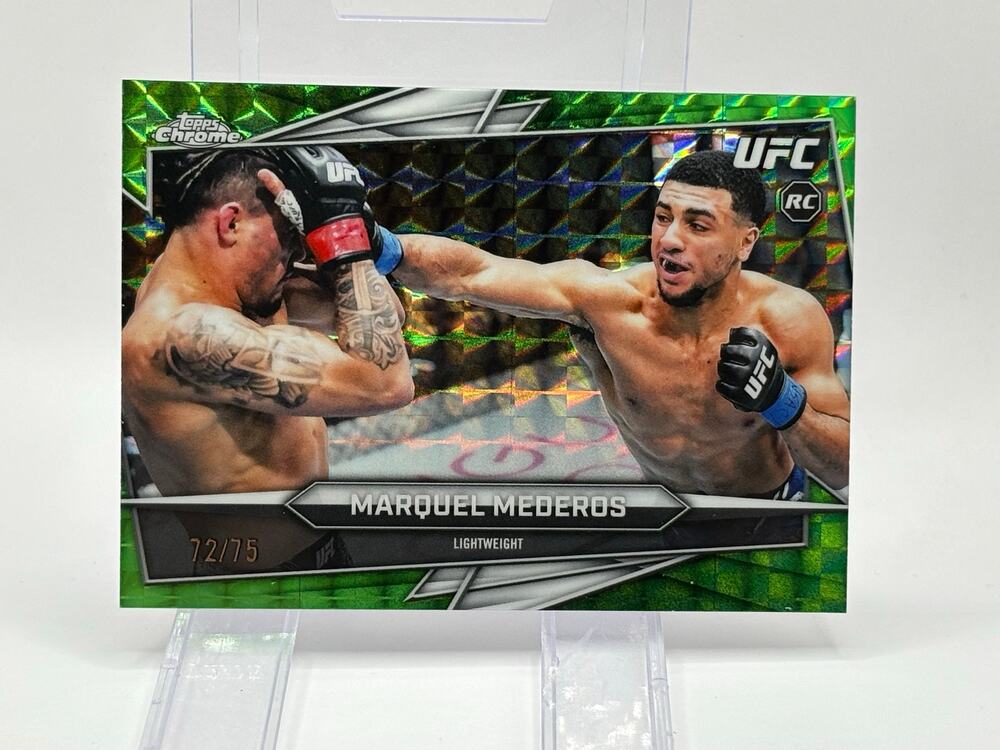 2026 Topps Chrome UFC Marquel Mederos Rookie Green Geometric Refractor 72/75 SP